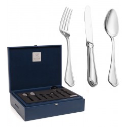 Faqueiro 101 Peças Zurich De Aço Inox Wolff Com Estojo De Madeira